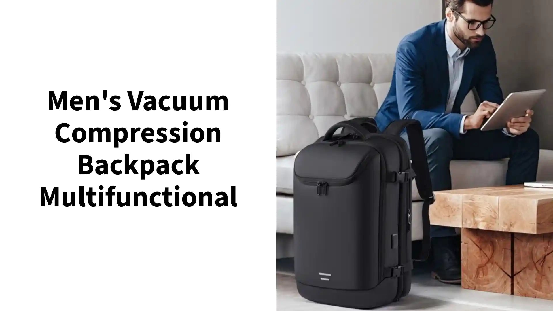 Men's Vacuum Compression Backpack Multifunctional by@Outfy