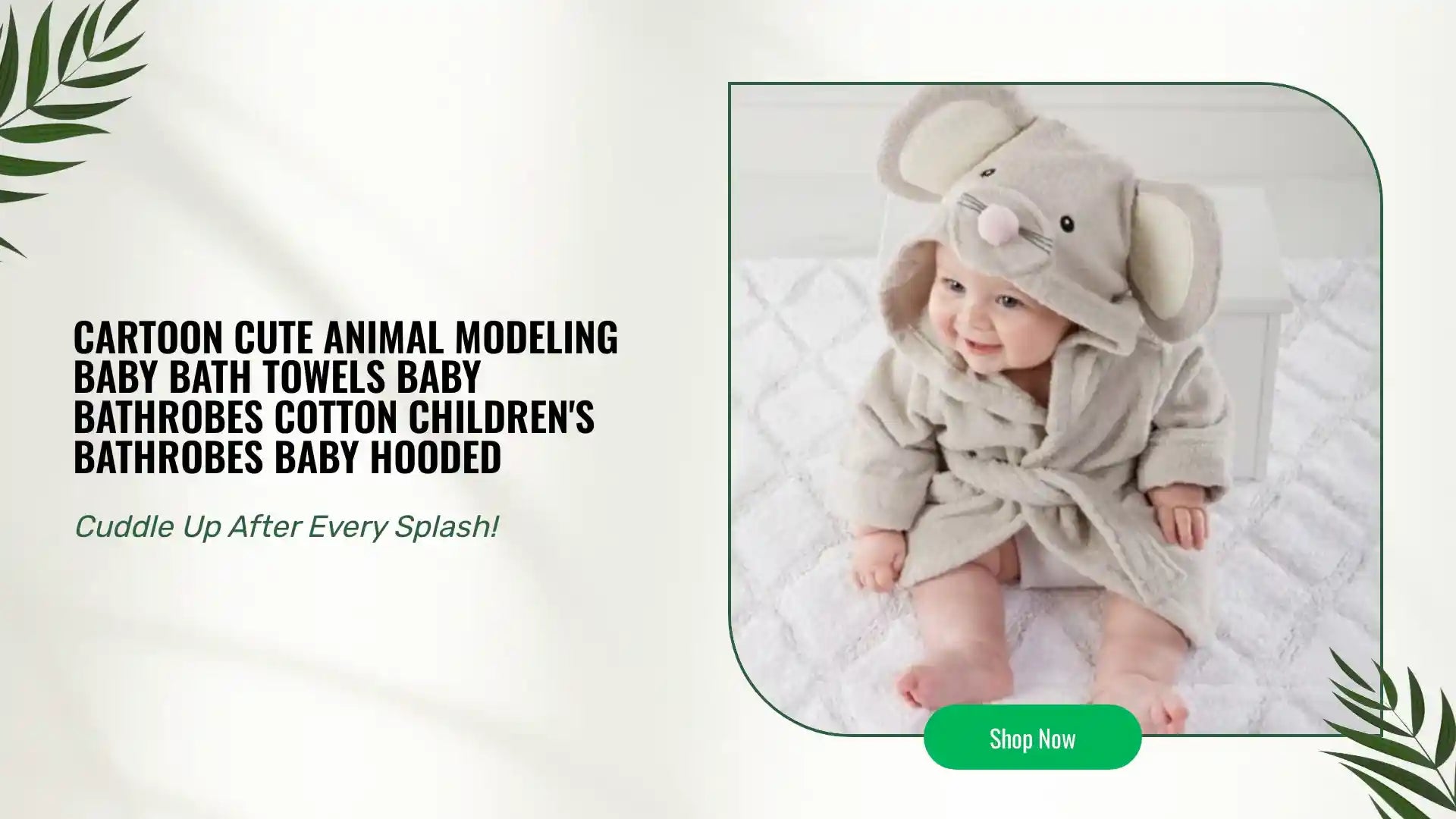 Cartoon Cute Animal Modeling Baby Bath Towels Baby Bathrobes Cotton Children's Bathrobes Baby Hooded by@Outfy