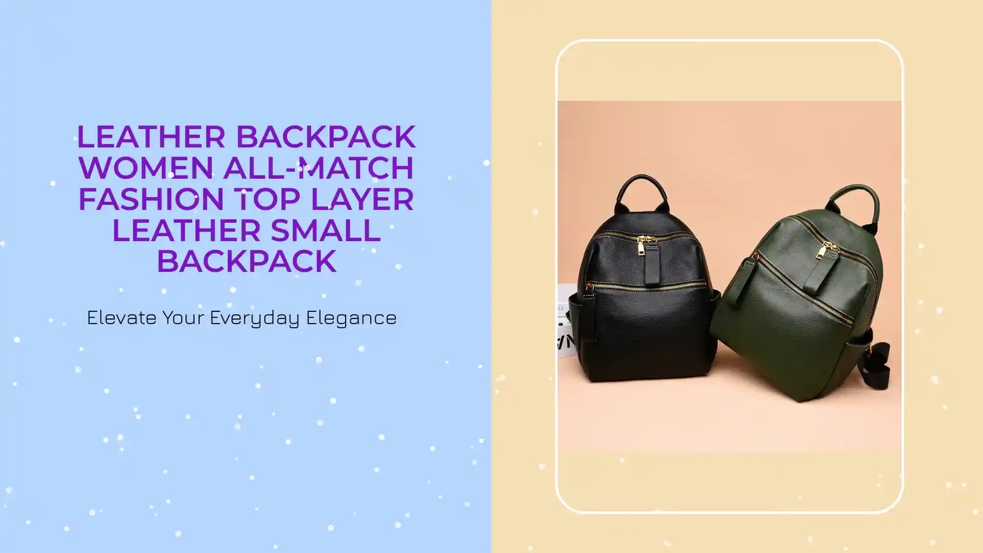 Leather Backpack Women All-Match Fashion Top Layer Leather Small Backpack by@Outfy