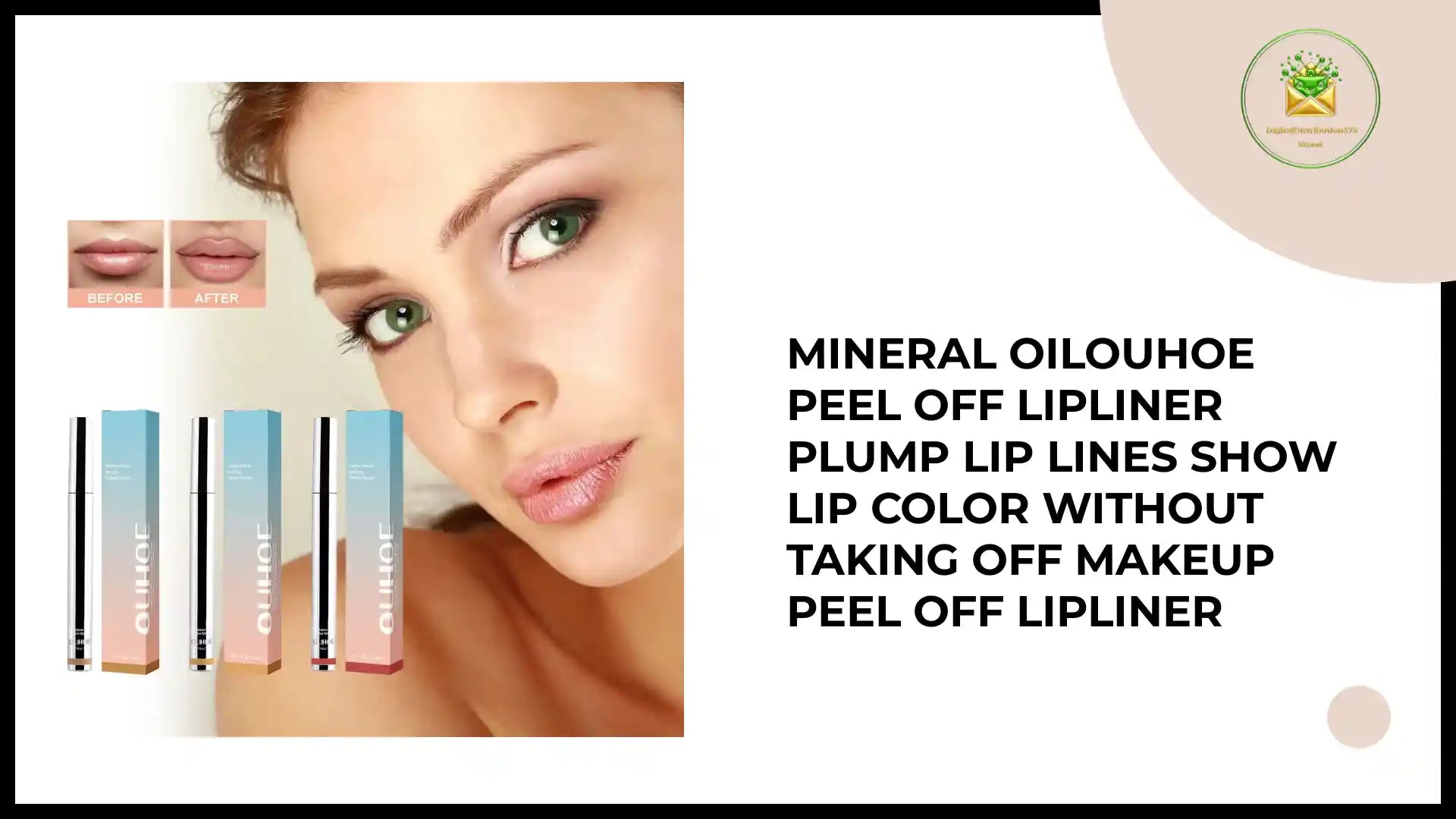 Mineral OilOUHOE Peel Off Lipliner Plump Lip Lines Show Lip Color Without Taking Off Makeup Peel Off Lipliner by@Outfy