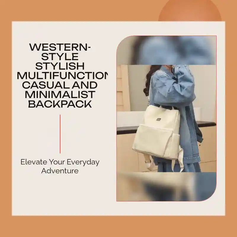 Western-style Stylish Multifunctional Casual And Minimalist Backpack by@Outfy
