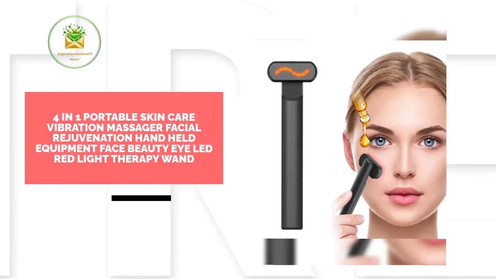 4 In 1 Portable Skin Care Vibration Massager Facial Rejuvenation Hand Held Equipment Face Beauty Eye LED Red Light Therapy Wand by@Outfy