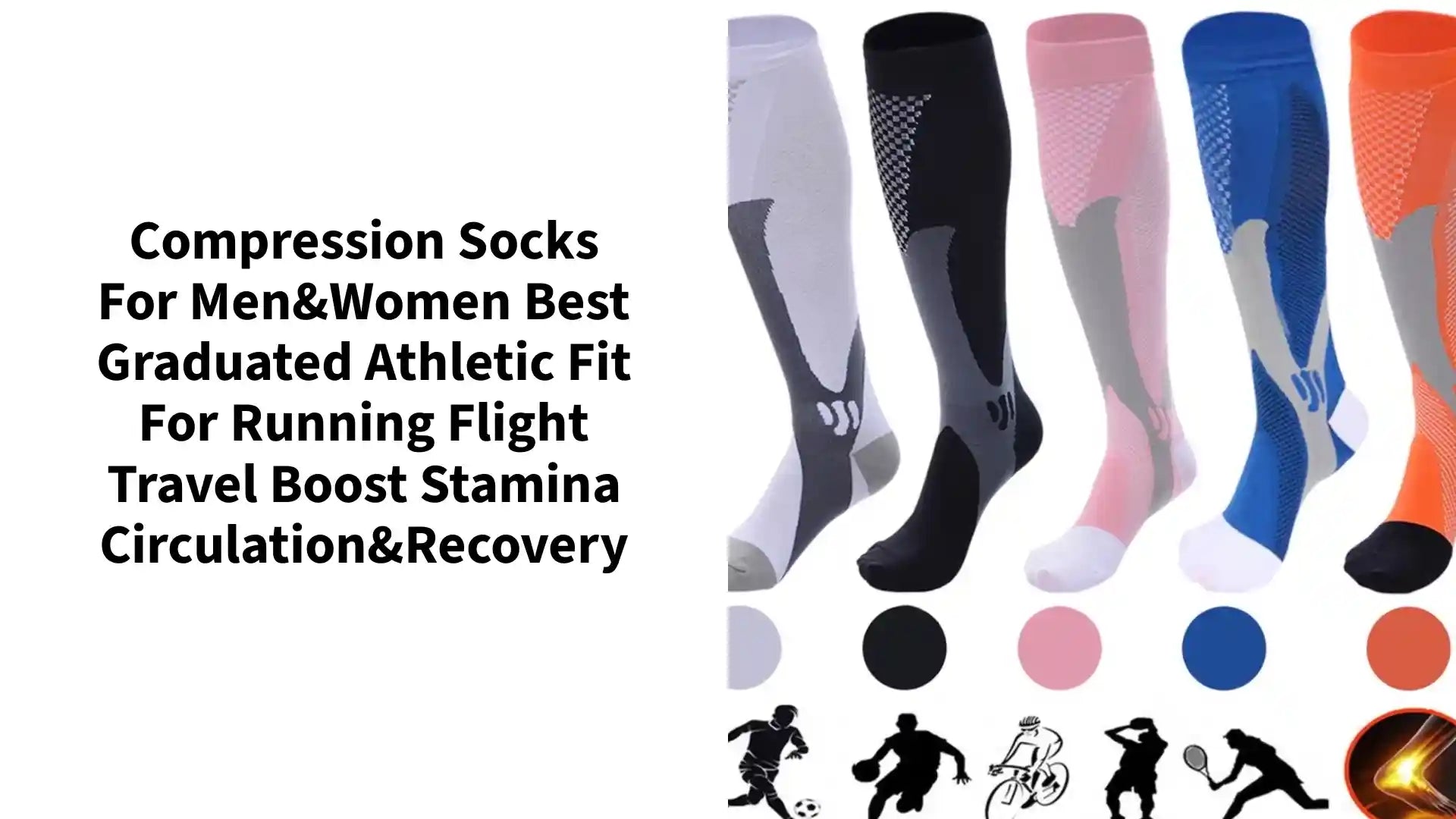 Compression Socks For Men&amp;Women Best Graduated Athletic Fit For Running Flight Travel Boost Stamina Circulation&amp;Recovery by@Outfy