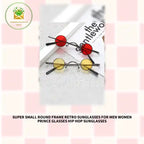Super Small Round Frame Retro Sunglasses For Men Women Prince Glasses Hip Hop Sunglasses by@Outfy