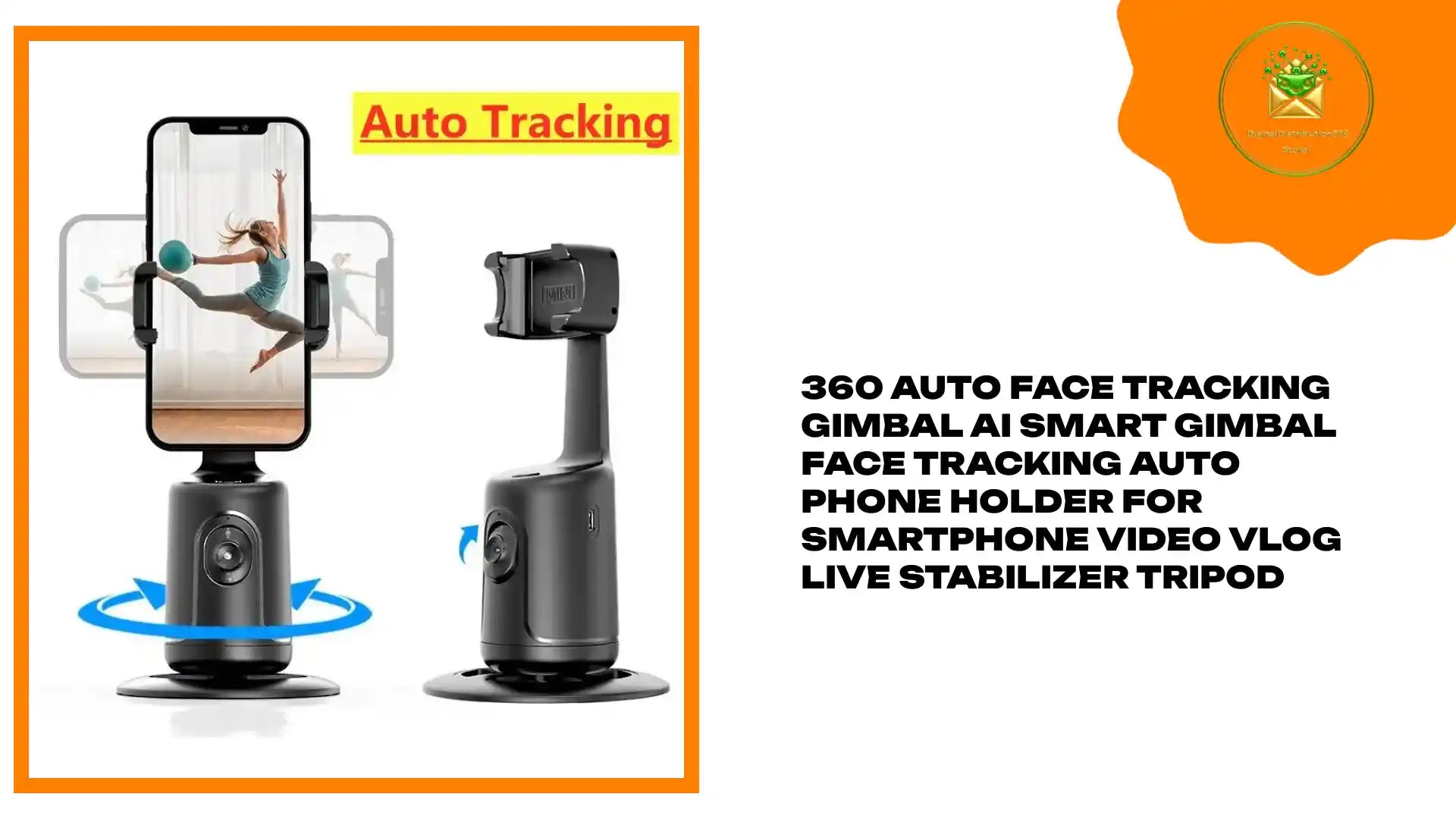 360 Auto Face Tracking Gimbal AI Smart Gimbal Face Tracking Auto Phone Holder For Smartphone Video Vlog Live Stabilizer Tripod by@Outfy