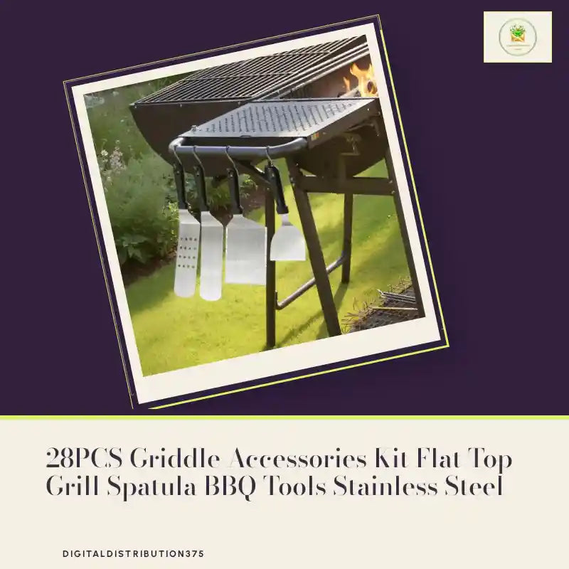 28PCS Griddle Accessories Kit Flat Top Grill Spatula BBQ Tools Stainless Steel by@Outfy