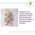 Cartoon Cute Animal Modeling Baby Bath Towels Baby Bathrobes Cotton Children's Bathrobes Baby Hooded by@Outfy
