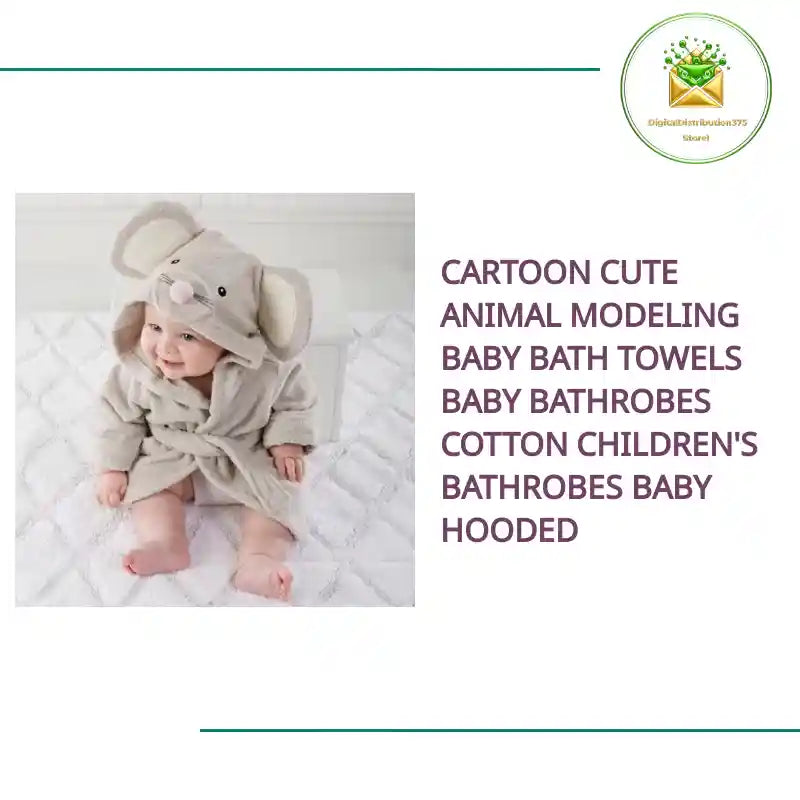 Cartoon Cute Animal Modeling Baby Bath Towels Baby Bathrobes Cotton Children's Bathrobes Baby Hooded by@Outfy