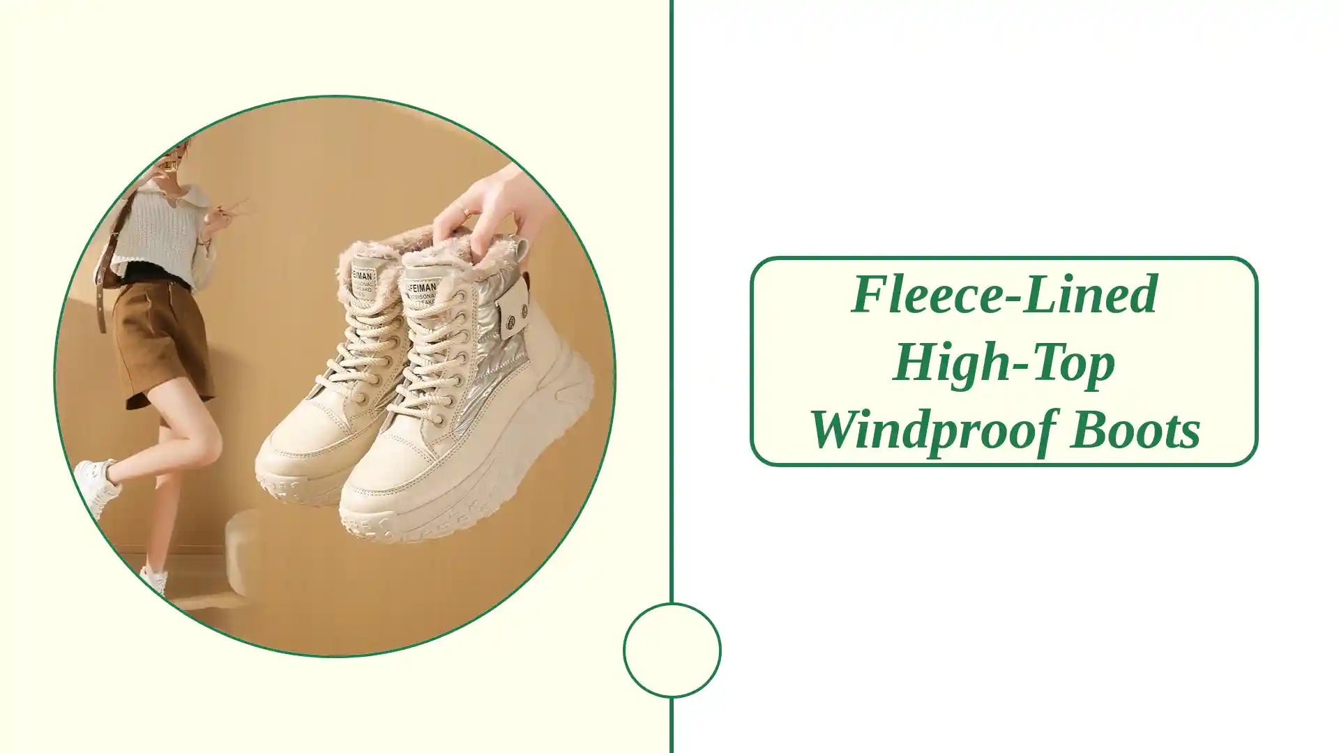 Fleece-lined High-top Windproof Boots by@Outfy
