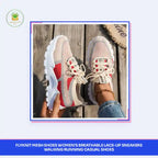 Flyknit Mesh Shoes Women's Breathable Lace-up Sneakers Walking Running Casual Shoes by@Outfy