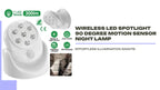 Wireless LED Spotlight 90 Degree Motion Sensor Night Lamp by@Outfy
