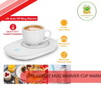 1Pc Coffee Mug Warmer Cup Warmer Auto Shut Off Coffee Tea Milk Electric Heater Pad Office Home Desk Electric Beverage Warmer Mat by@Outfy