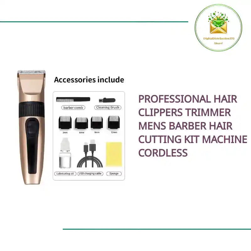 Professional Hair Clippers Trimmer Mens Barber Hair Cutting Kit Machine Cordless by@Outfy