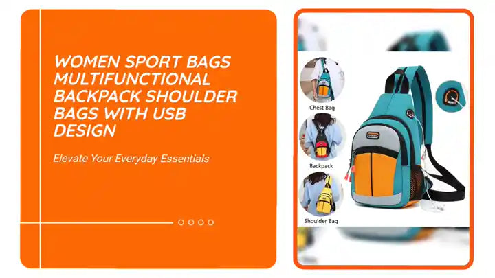 Women Sport Bags Multifunctional Backpack Shoulder Bags With USB Design by@Outfy