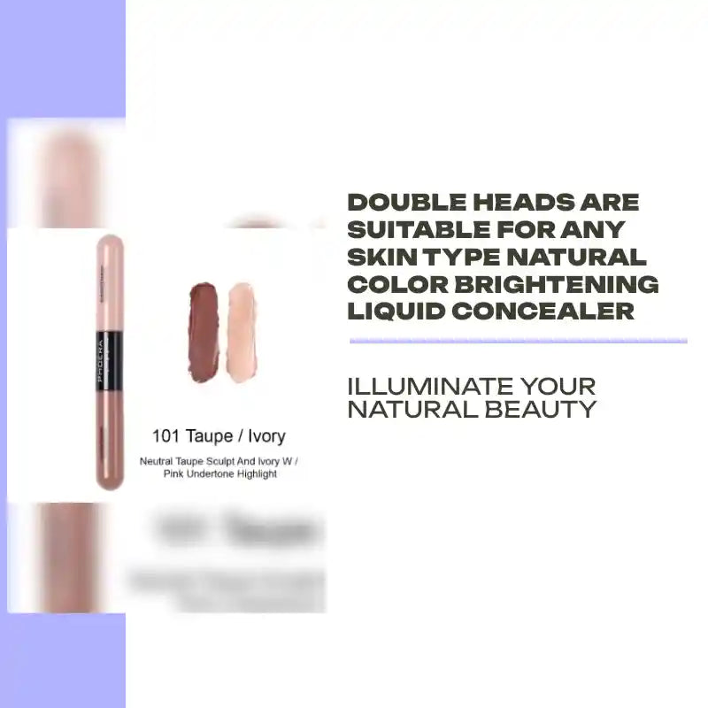 Double Heads Are Suitable For Any Skin Type Natural Color Brightening Liquid Concealer by@Outfy