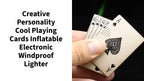Creative Personality Cool Playing Cards Inflatable Electronic Windproof Lighter by@Outfy