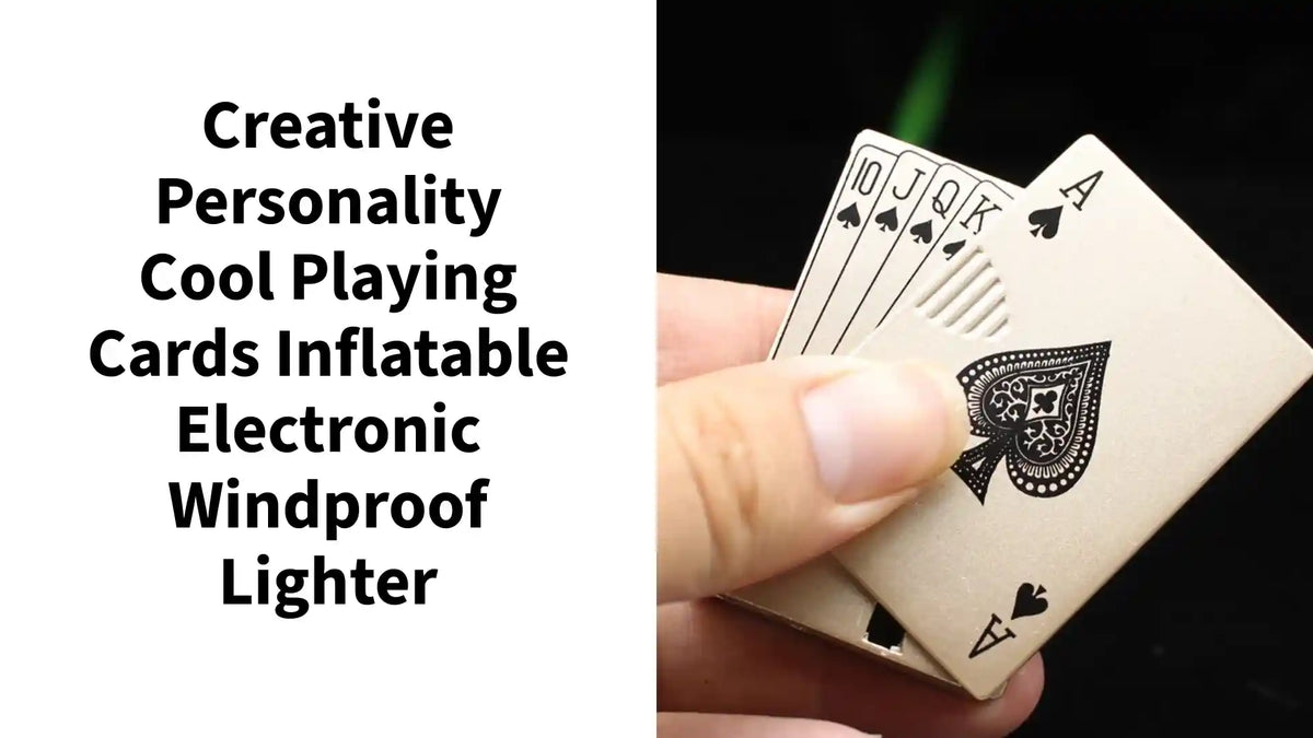 Creative Personality Cool Playing Cards Inflatable Electronic Windproof Lighter by@Outfy