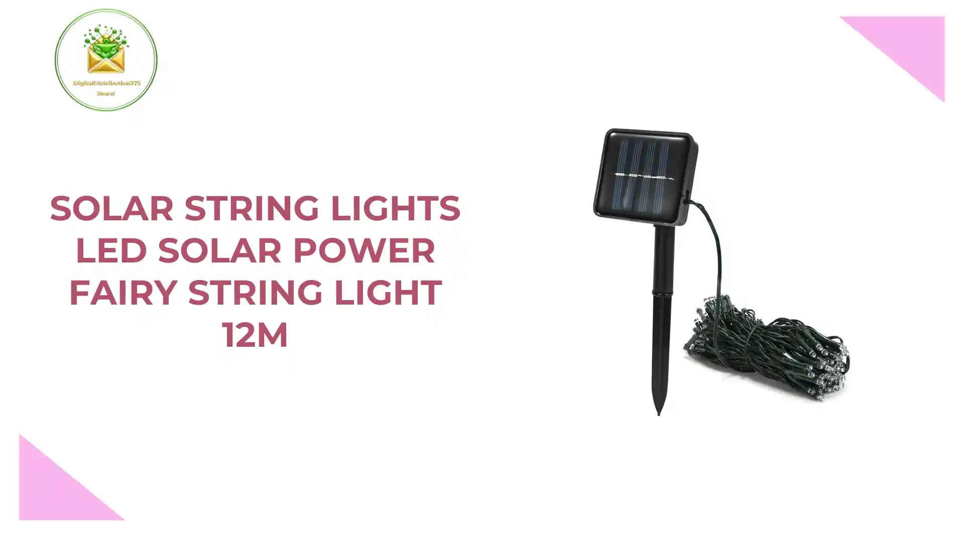 Solar String Lights LED Solar Power Fairy String Light 12M by@Outfy