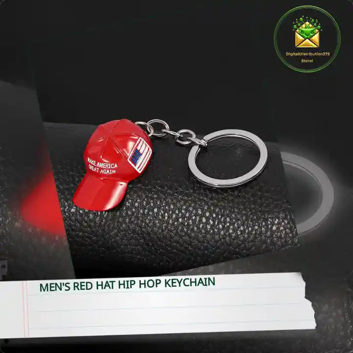 Men's Red Hat Hip Hop Keychain by@Outfy