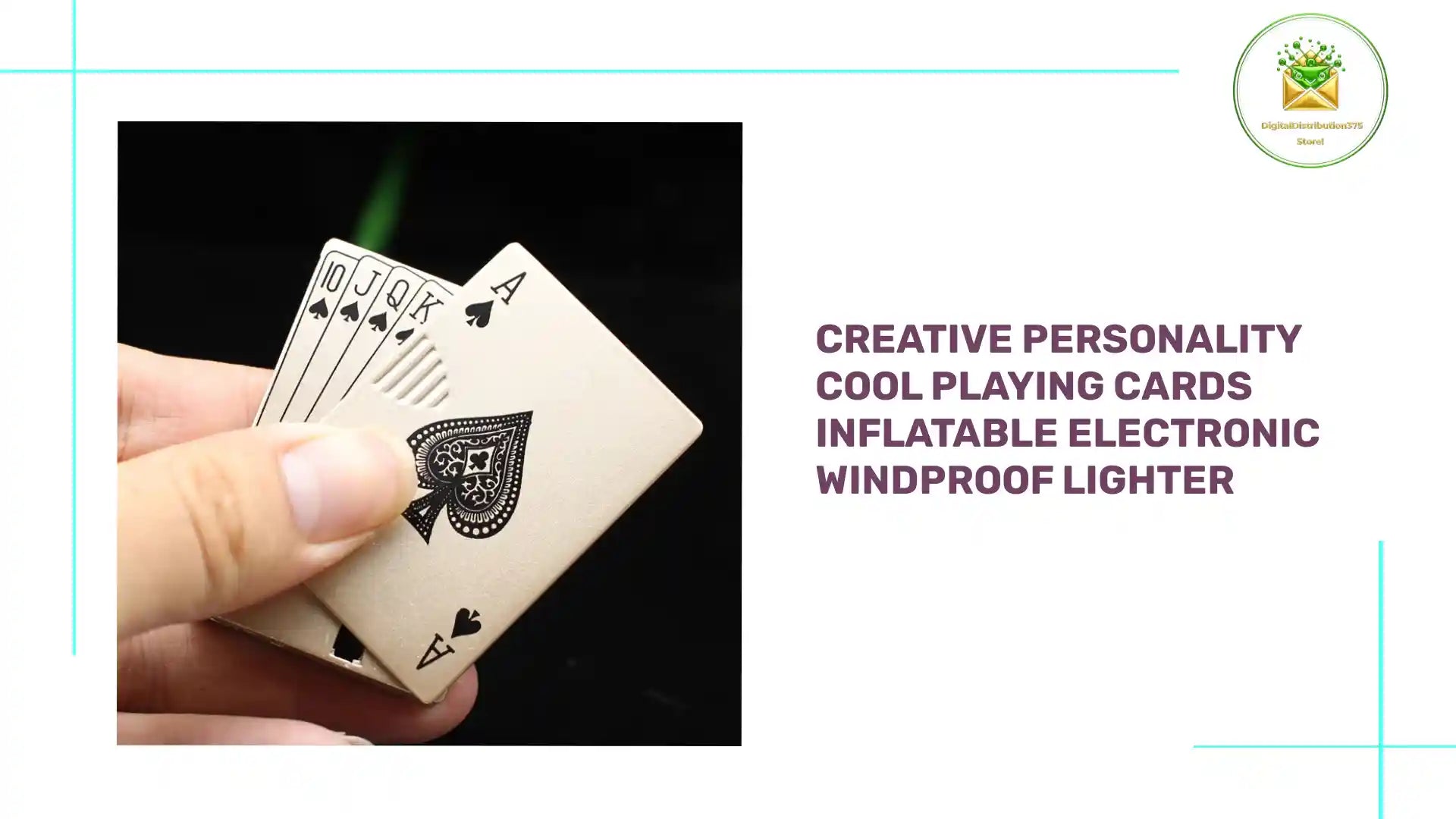 Creative Personality Cool Playing Cards Inflatable Electronic Windproof Lighter by@Outfy