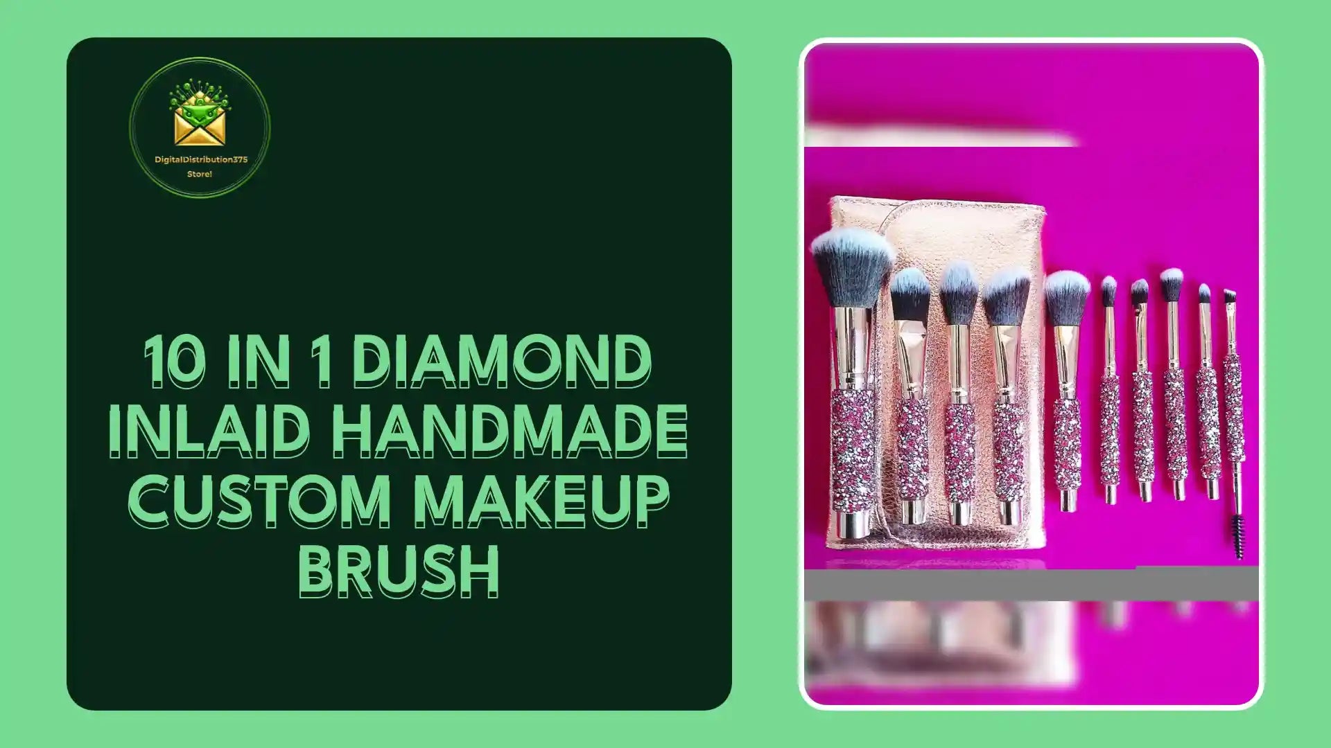 10 IN 1 Diamond Inlaid Handmade Custom Makeup Brush by@Outfy