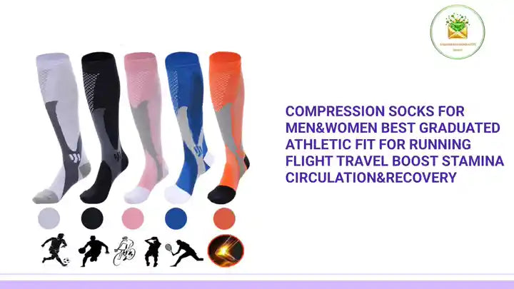 Compression Socks For Men&amp;Women Best Graduated Athletic Fit For Running Flight Travel Boost Stamina Circulation&amp;Recovery by@Outfy