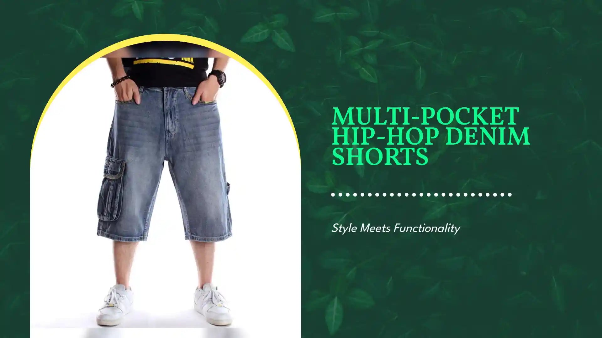 Multi-pocket Hip-hop Denim Shorts by@Outfy