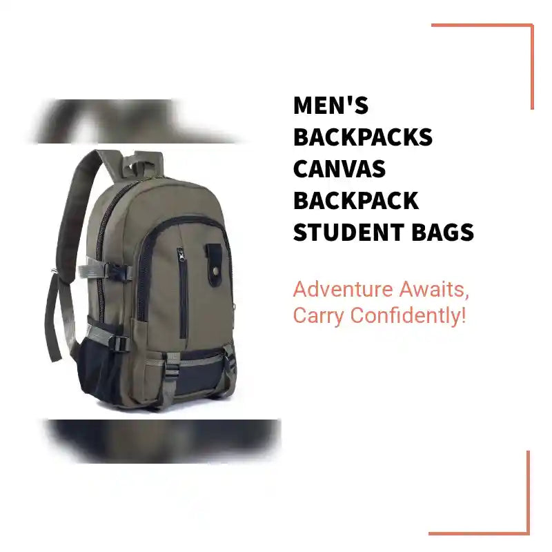 Men's Backpacks Canvas Backpack Student Bags by@Outfy