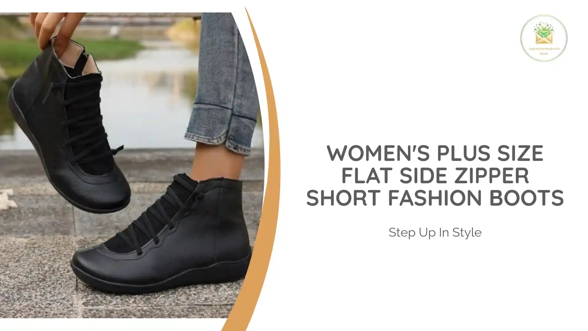 Women's Plus Size Flat Side Zipper Short Fashion Boots by@Outfy