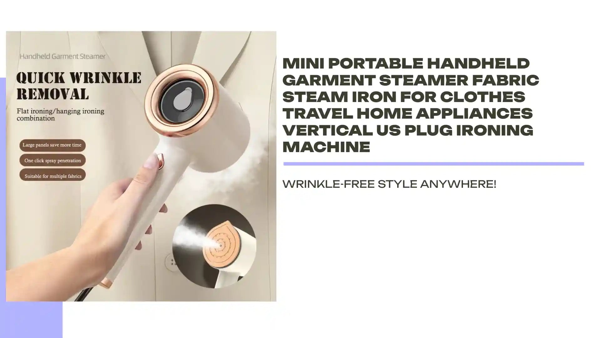 Mini Portable Handheld Garment Steamer Fabric Steam Iron For Clothes Travel Home Appliances Vertical US Plug Ironing Machine by@Outfy