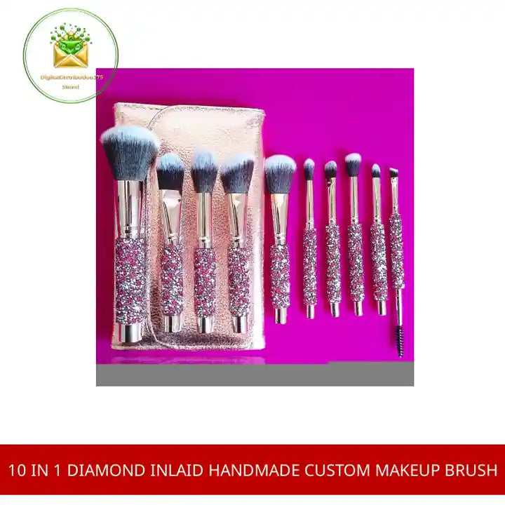 10 IN 1 Diamond Inlaid Handmade Custom Makeup Brush by@Outfy