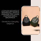 Leather Backpack Women All-Match Fashion Top Layer Leather Small Backpack by@Outfy