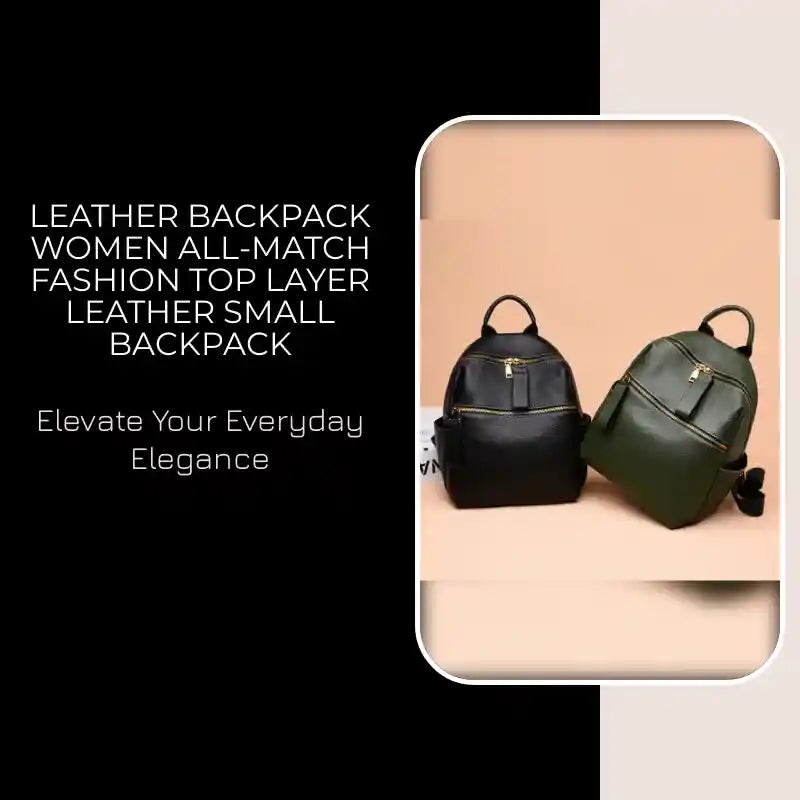 Leather Backpack Women All-Match Fashion Top Layer Leather Small Backpack by@Outfy