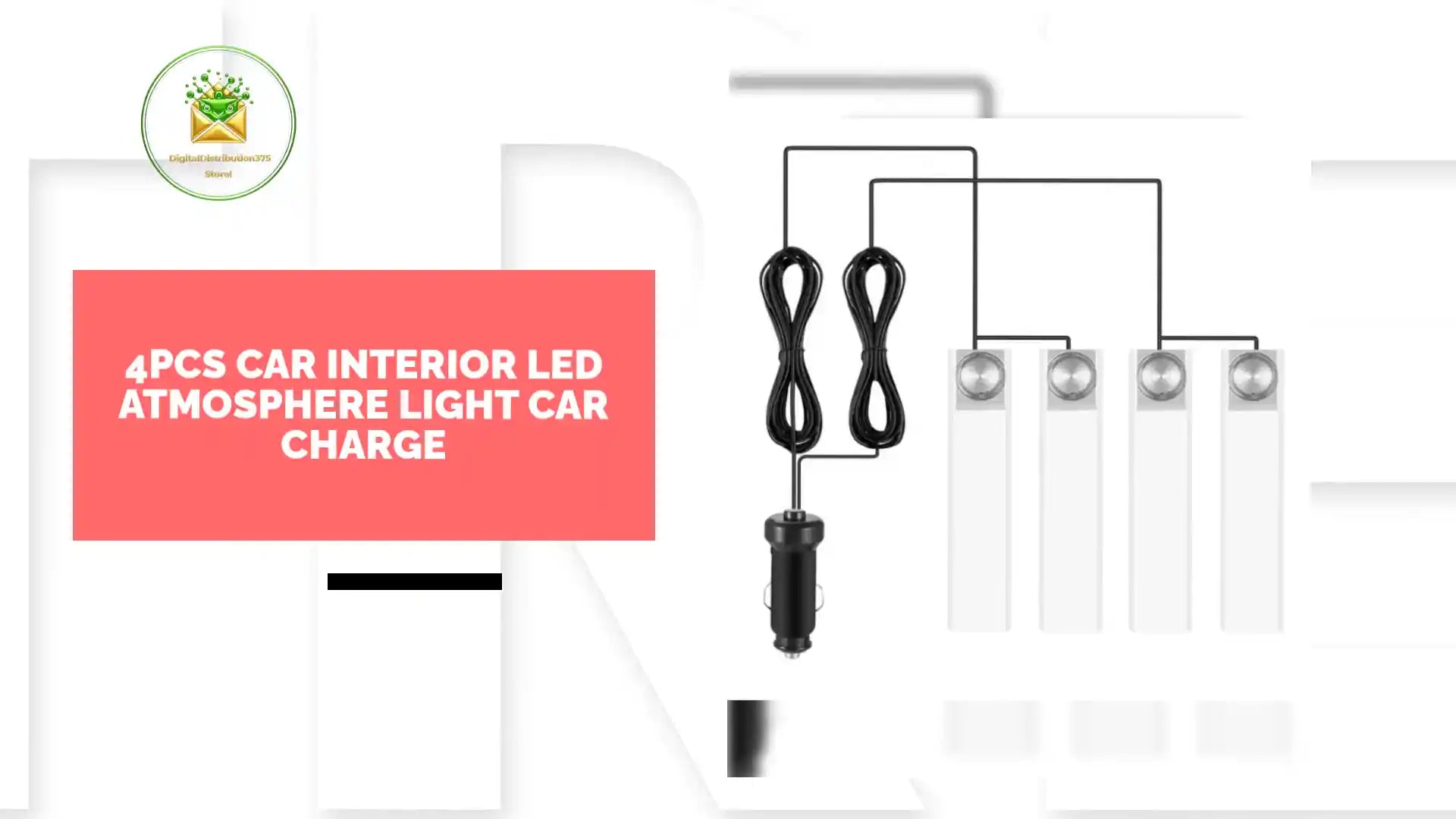 4Pcs Car Interior LED Atmosphere Light Car Charge by@Outfy