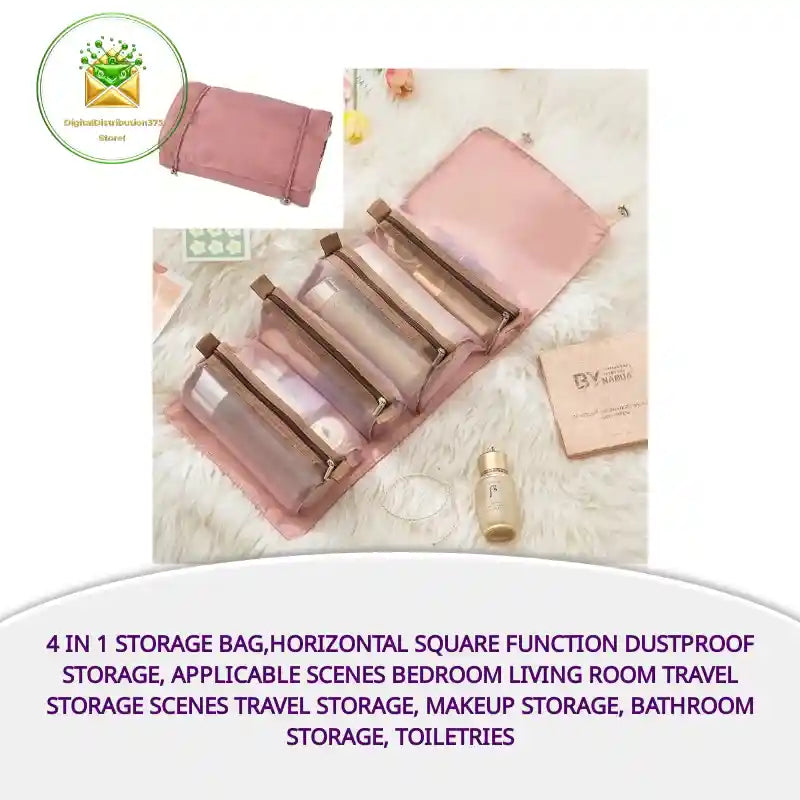 4 In 1 Storage Bag,Horizontal Square Function Dustproof Storage, Applicable Scenes Bedroom Living Room Travel Storage Scenes Travel Storage, Makeup Storage, Bathroom Storage, Toiletries by@Outfy