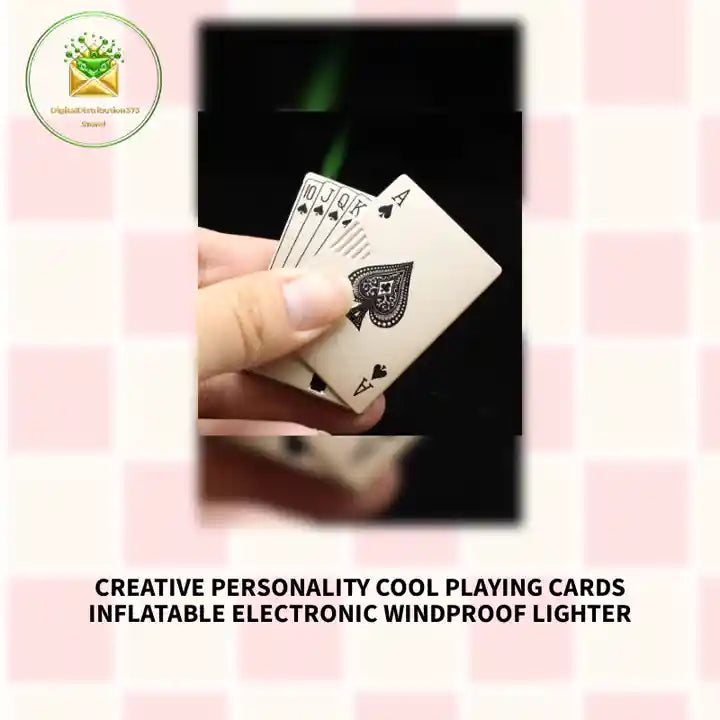Creative Personality Cool Playing Cards Inflatable Electronic Windproof Lighter by@Outfy