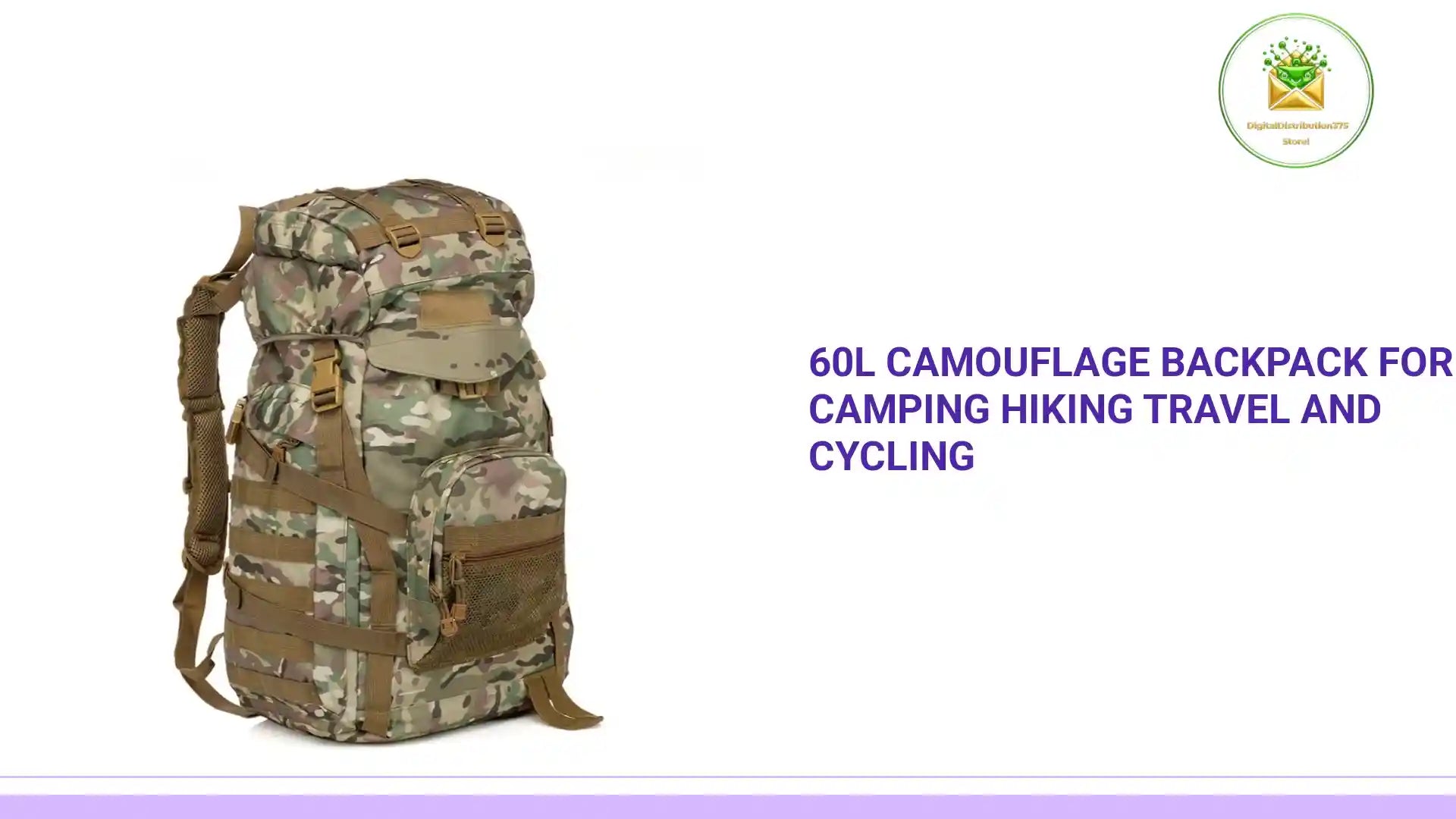 60L Camouflage Backpack For Camping Hiking Travel And Cycling by@Outfy
