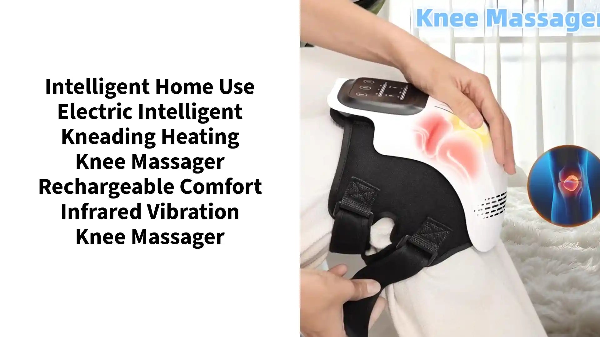 Intelligent Home Use Electric Intelligent Kneading Heating Knee Massager Rechargeable Comfort Infrared Vibration Knee Massager by@Outfy