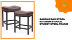 Saddle Bar Stool Kitchen Stools, Sturdy Steel Frame by@Outfy