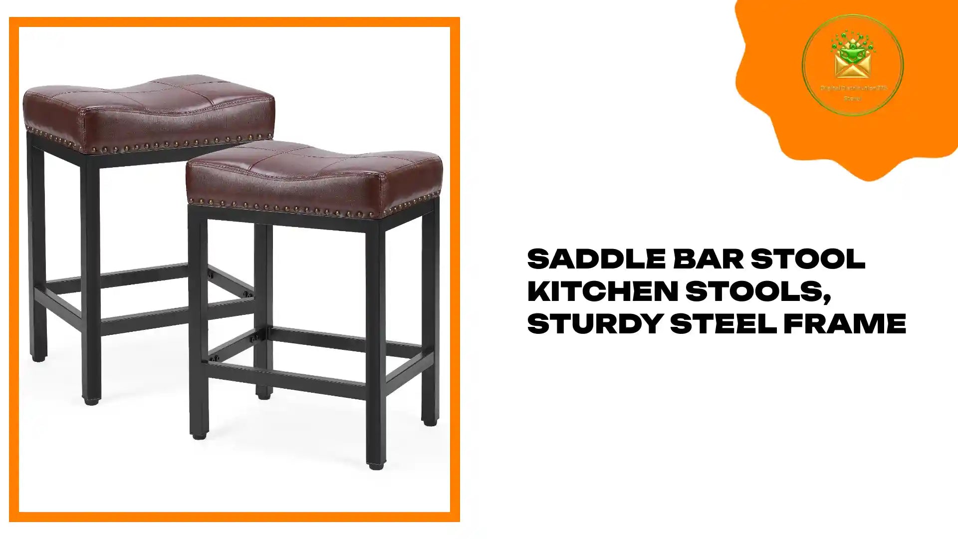 Saddle Bar Stool Kitchen Stools, Sturdy Steel Frame by@Outfy