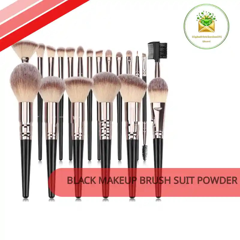 Black Makeup Brush Suit Powder Foundation Brush Eye Shadow by@Outfy