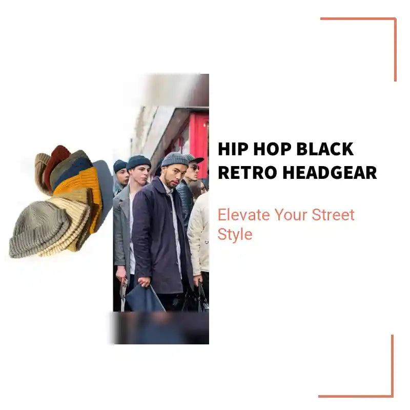 Hip hop black retro headgear by@Outfy