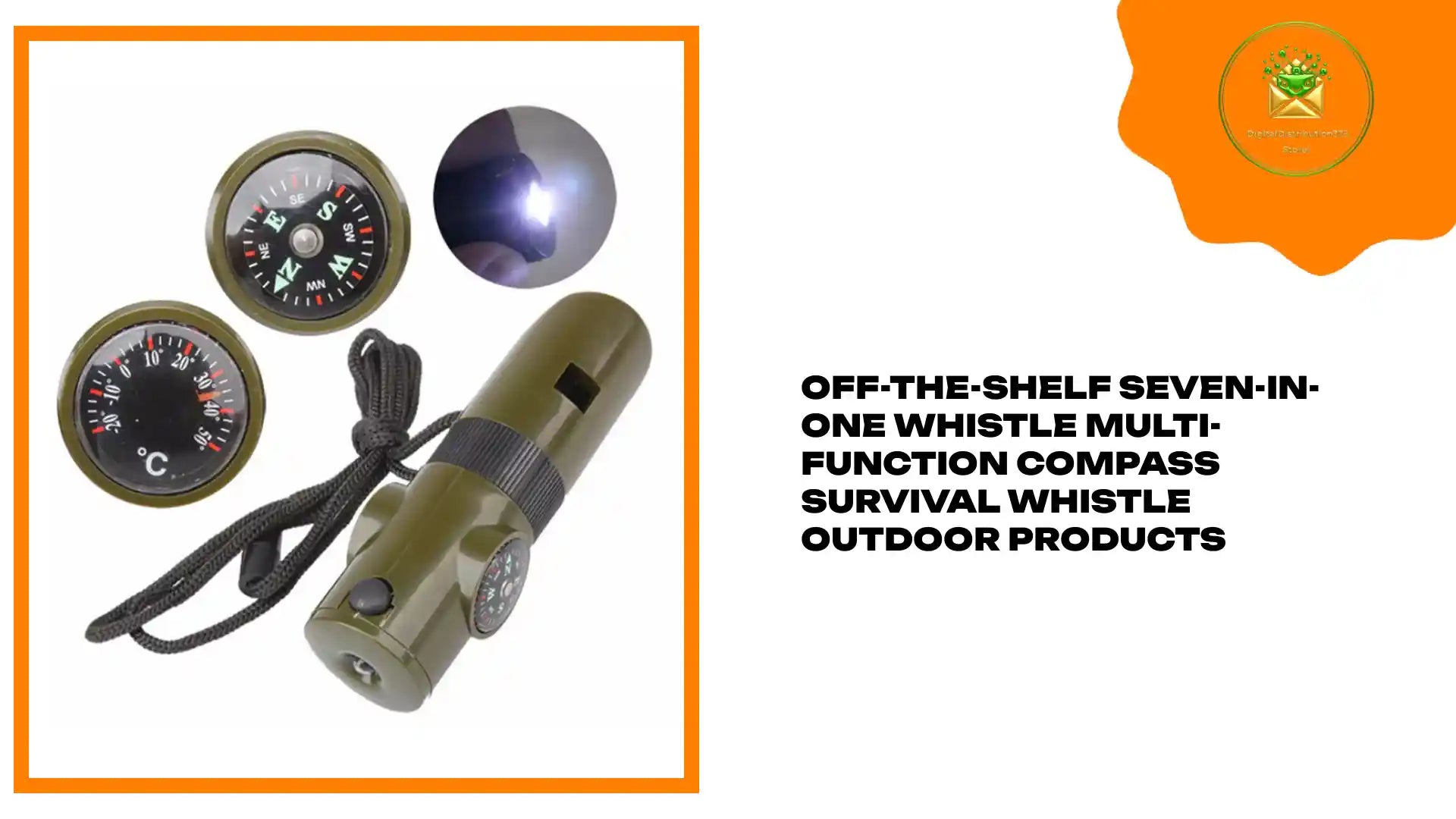 Off-the-shelf seven-in-one whistle multi-function compass survival whistle outdoor products by@Outfy