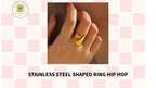Stainless Steel Shaped Ring Hip Hop by@Outfy