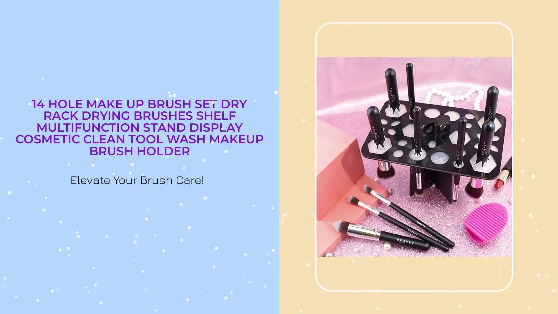14 Hole Make up Brush Set Dry Rack Drying Brushes Shelf Multifunction Stand Display Cosmetic Clean Tool Wash Makeup Brush Holder by@Outfy