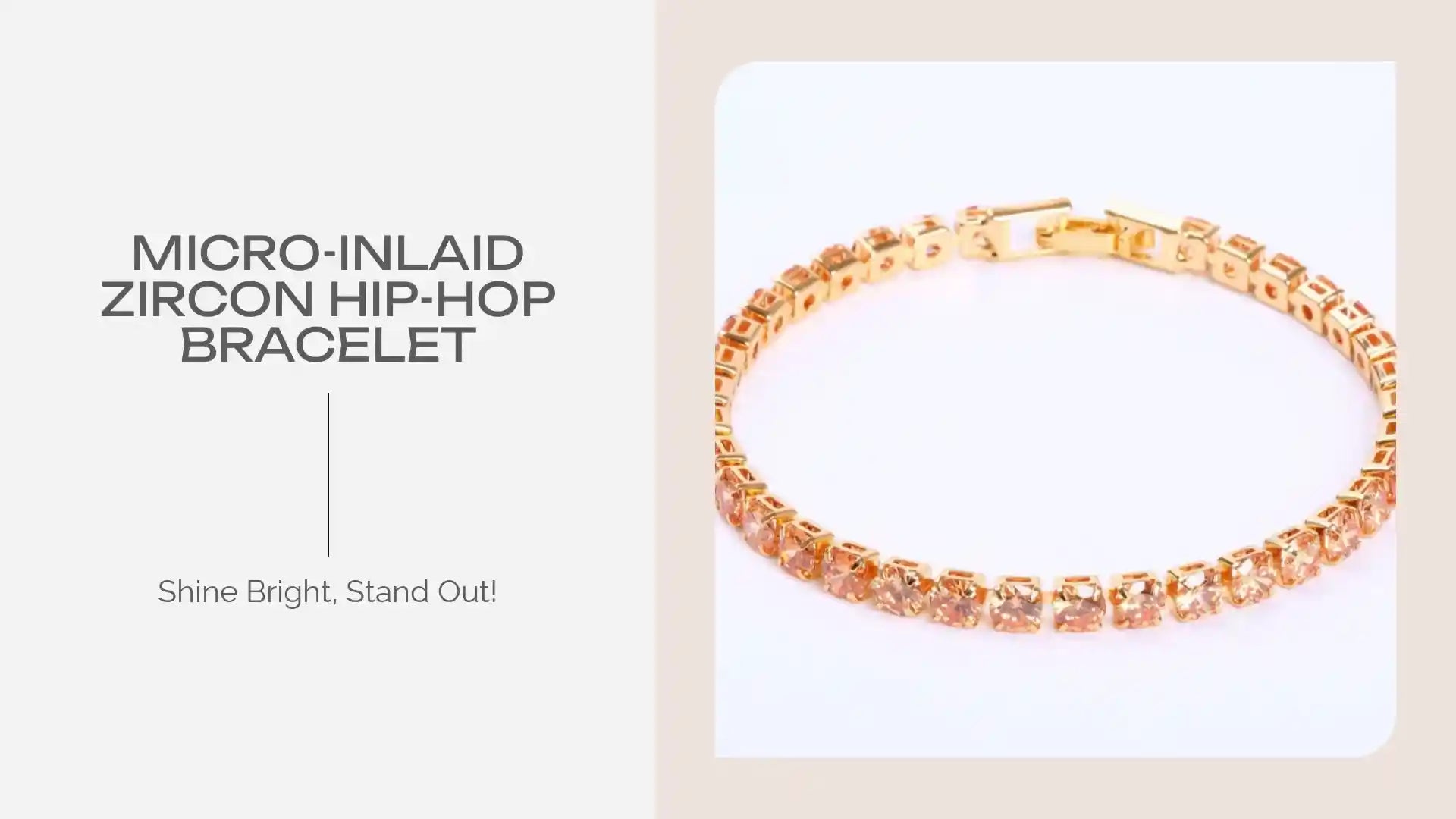 Micro-inlaid zircon hip-hop bracelet by@Outfy