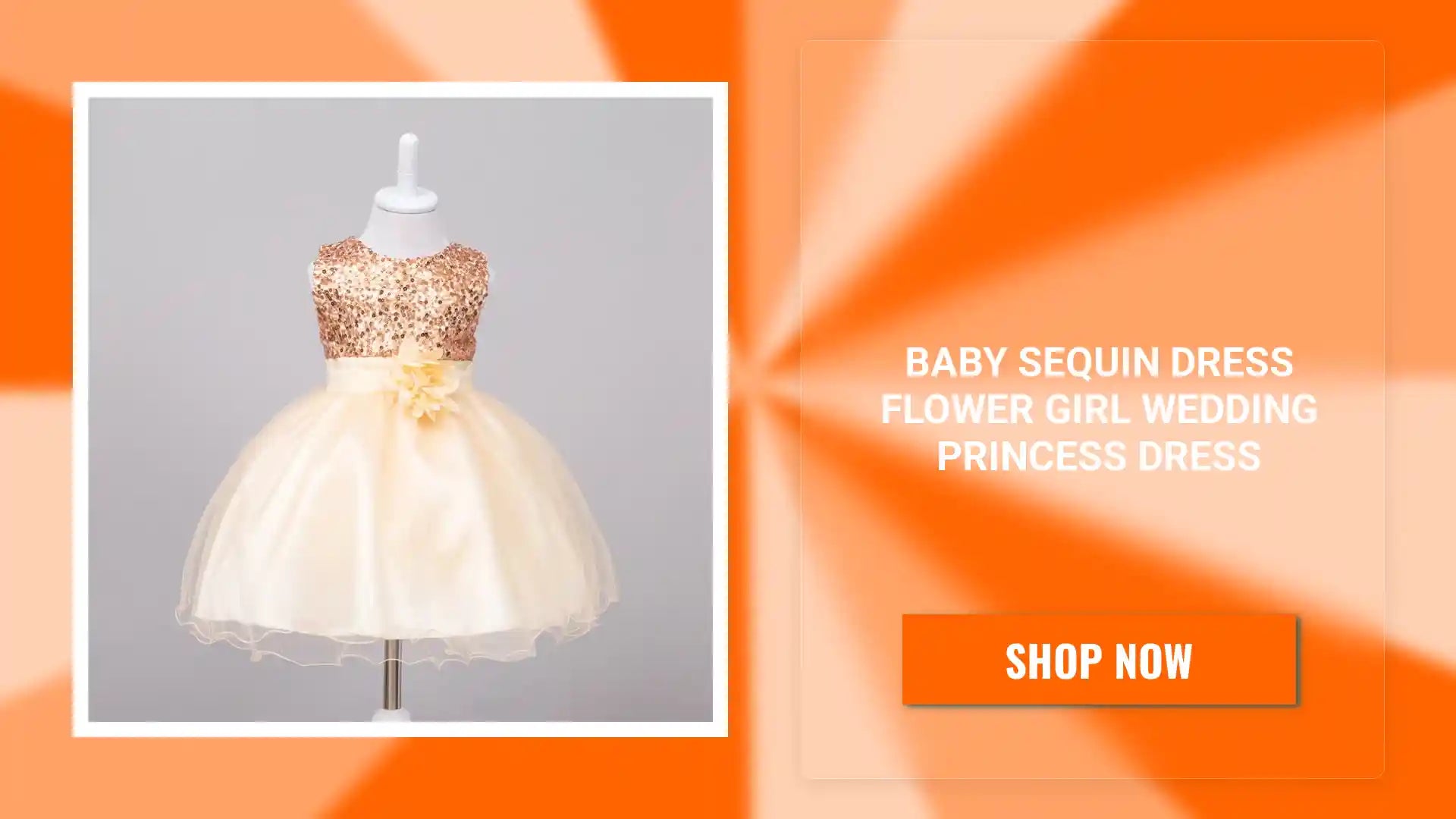 Baby Sequin Dress Flower Girl Wedding Princess Dress by@Outfy