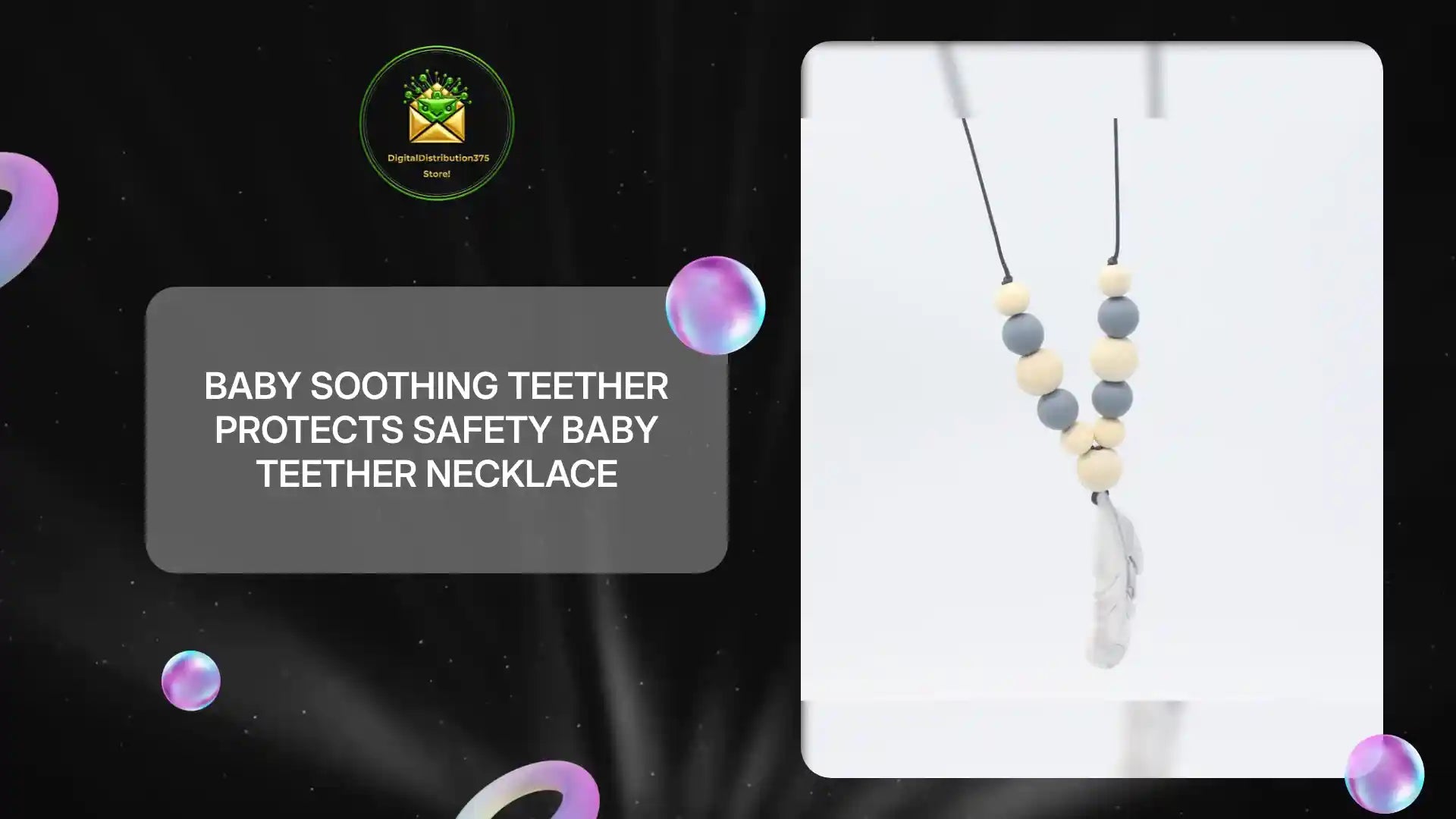 Baby Soothing Teether Protects Safety Baby Teether Necklace by@Outfy