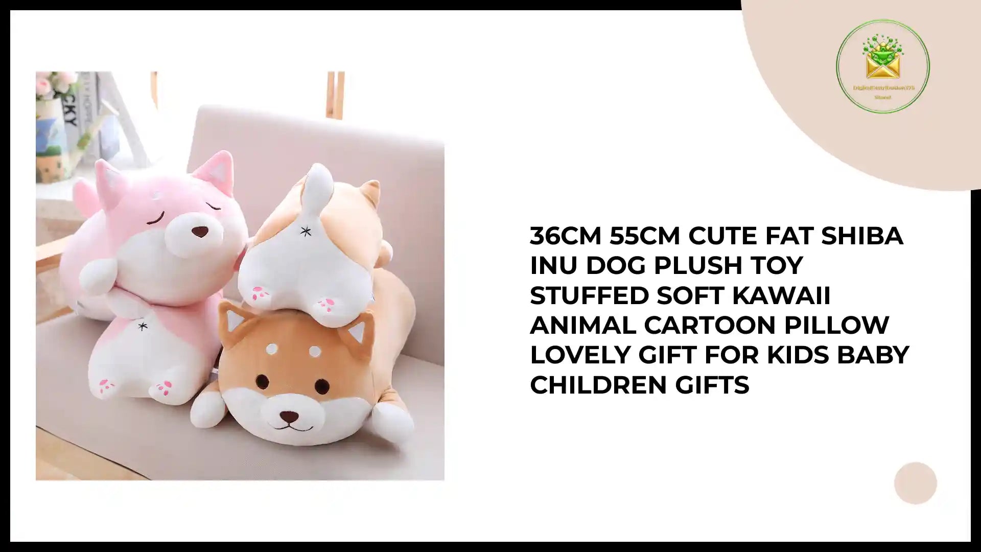 36cm 55cm Cute Fat Shiba Inu Dog Plush Toy Stuffed Soft Kawaii Animal Cartoon Pillow Lovely Gift For Kids Baby Children Gifts by@Outfy