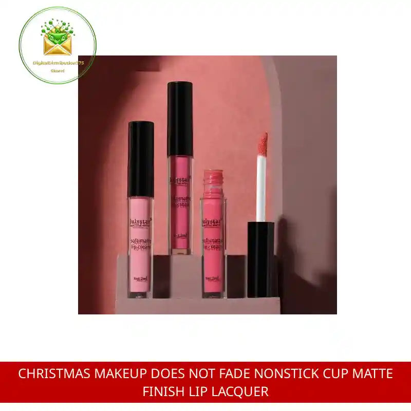 Christmas Makeup Does Not Fade Nonstick Cup Matte Finish Lip Lacquer by@Outfy